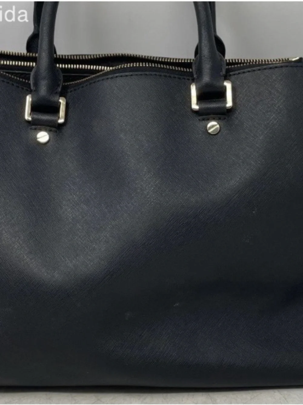 Michael Kors Black Leather Satchel with Gold Hardware